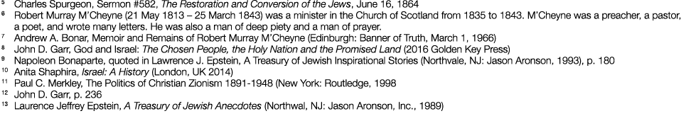 5 Charles Spurgeon, Sermon #582, The Restoration and Conversion of the Jews, June 16, 1864 6 Robert Murray M Cheyne (   