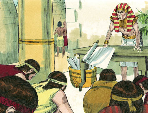  Joseph, son of Jacob, had eleven brothers  The brothers resented him for being Jacobaas favorite  Jacob had given Joseph a coat of many colors  That angered the brothers  Joseph had two dreams  In each he was lifted high above the brothers  That made them angry  They sold him into slavery and told their father he was dead  Joseph ended up in the house of Potiphar  He was successful and honored in that house until Potipharaas wife tried to persuade him to have an inappropriate relationship  He refused and she falsely accused him  Joseph landed in jail  He was there until Pharaoh had a dream and needed someone to interpret it  He called for Joseph  Joseph told him famine was coming to Egypt and what needed to be done to prepare  Again Joseph gained success and prominence in Egypt  His brothers came to buy grain  Joseph told them to return and bring back the youngest brother  He demanded one brother stay behind  He tested his brothers by hiding money in their grain bags  They returned the money  They did as instructed, brought back Benjamin  Again Joseph tested his brothers by hiding a goblet in Benjaminaas bag  When found, he insisted Benjamin stay behind  The brothers begged for mercy for their fatheraas sake  Joseph knew they had changed  He revealed his identity and was reunited with his brothers and father, Jacob  The Bible Art Library is a collection of commissioned biblical paintings  During the late 1970s and early 1980s, under a work-for-hire contract, artist Jim Padgett created illustrations for 208 Bible stories encompassing the entire Bible from Genesis through Revelation  There are over 2200 high-quality, colorful, and authentic illustrations  The illustrations are high quality, biblically and culturally accurate, supporting the reality of the stories and bringing them to life  They can be used to enhance communication of Bible stories in printed, video, digital, and or audio forms  