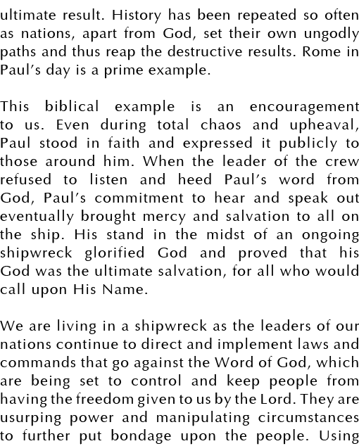 ultimate result  History has been repeated so often as nations, apart from God, set their own ungodly paths and thus    