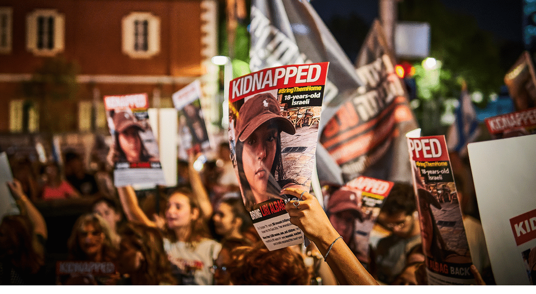 Tel Aviv, Israel - October 21st 2023 - After a Hamas attack on Israel resulting in 1400+ dead and 222+ kidnapped to Gaza, family members of the kidnapped set up a demonstration demanding their return