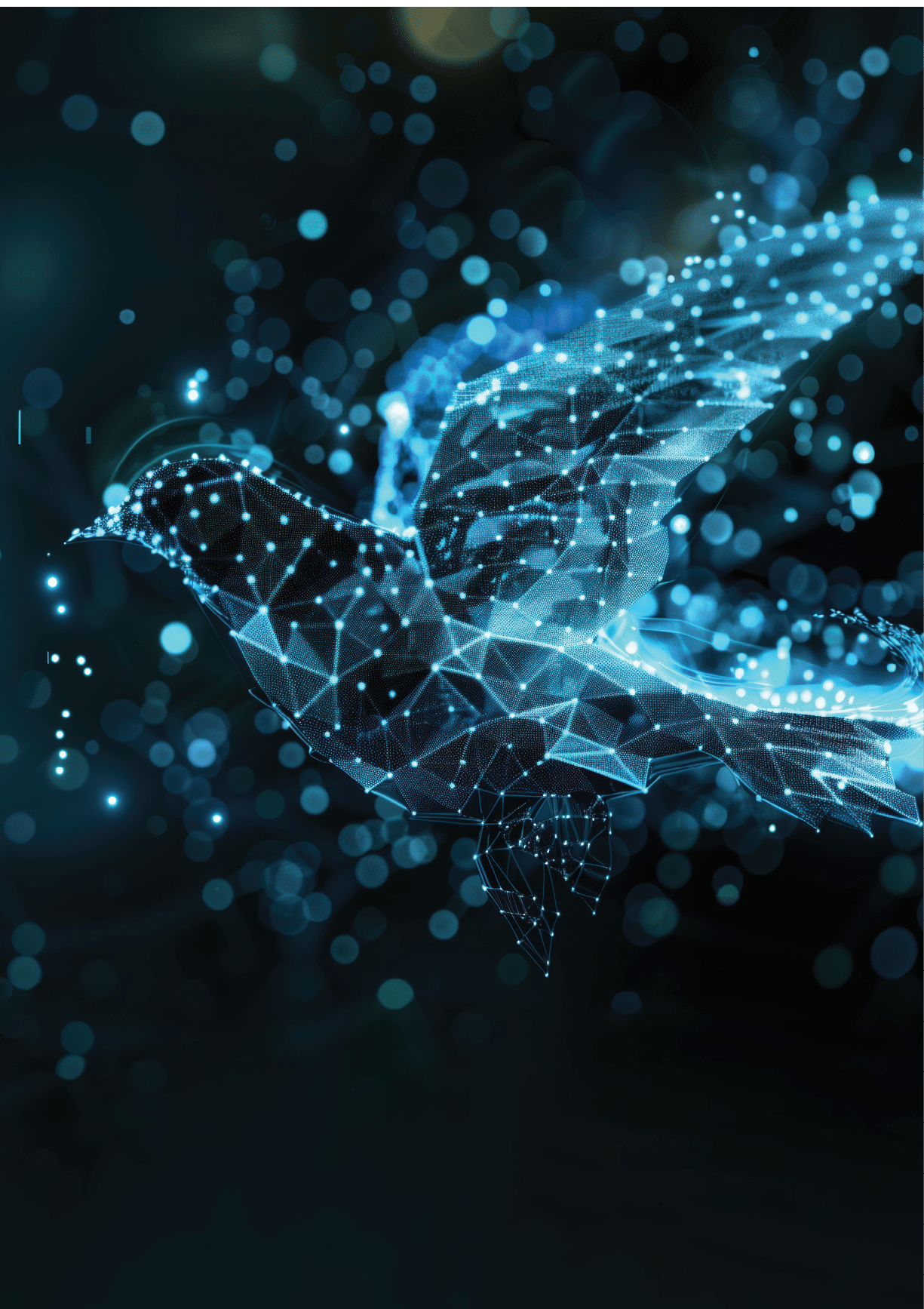 A blue and white image of a nude figure with a blue background. AI generated content