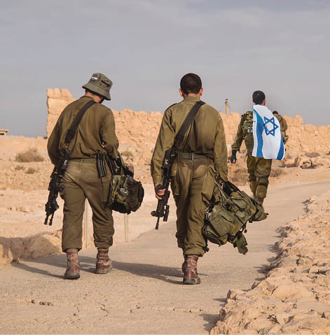 Three men in military uniforms are walking down a dirt road. AI generated content